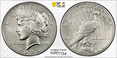 2025 $1 Peace Dollar MS70