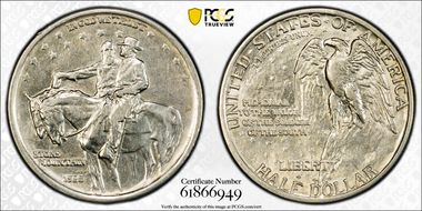 1925 50C Stone Mountain AU55