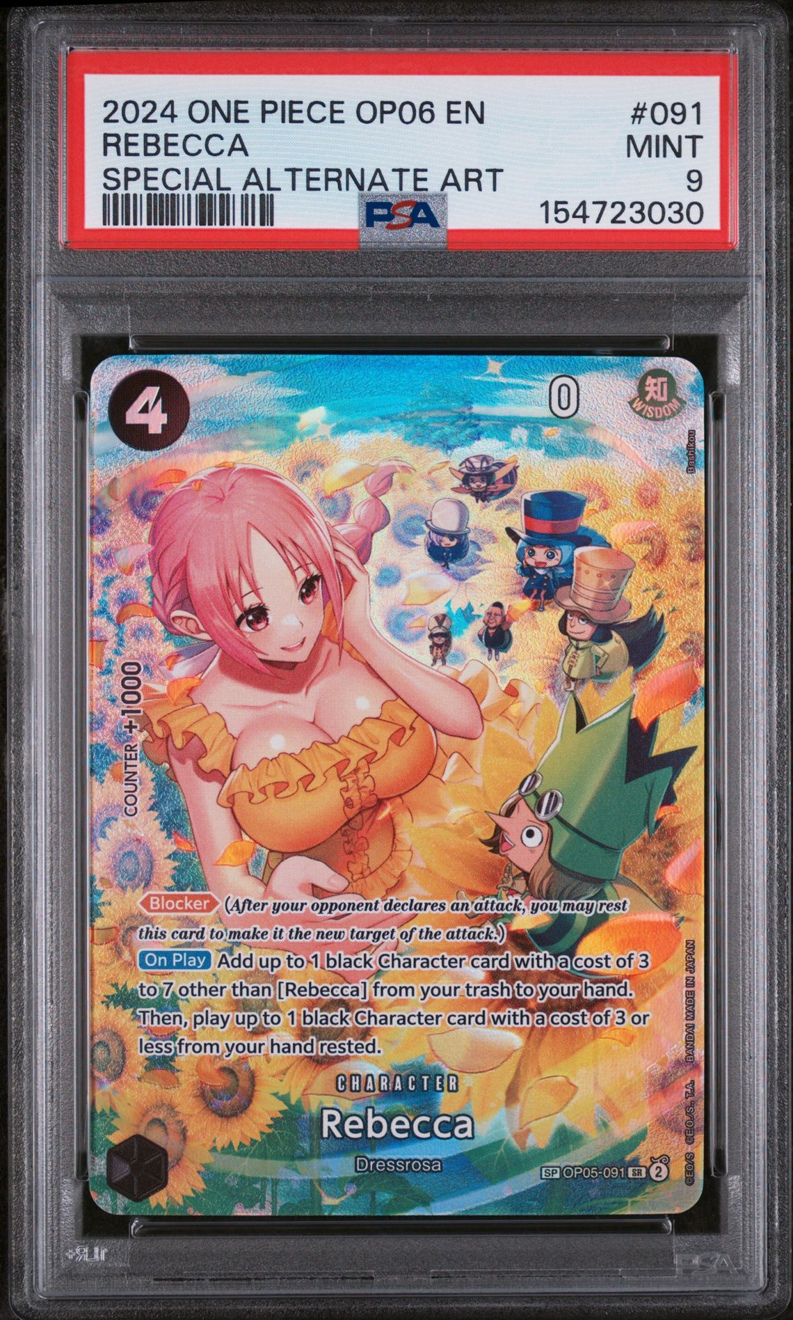 2024 One Piece ONE PIECE OP06-WINGS OF THE CAPTAIN SPECIAL ALTERNATE ART #091 Rebecca front