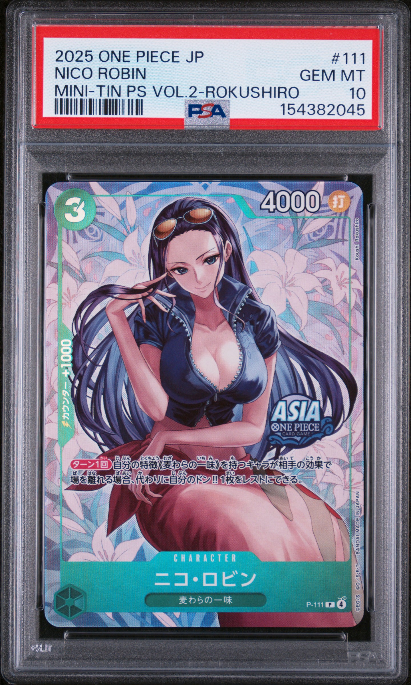 2025 #111 Nico Robin PSA 10 One Piece Japanese Mini-Tin Pack Set Vol.2
