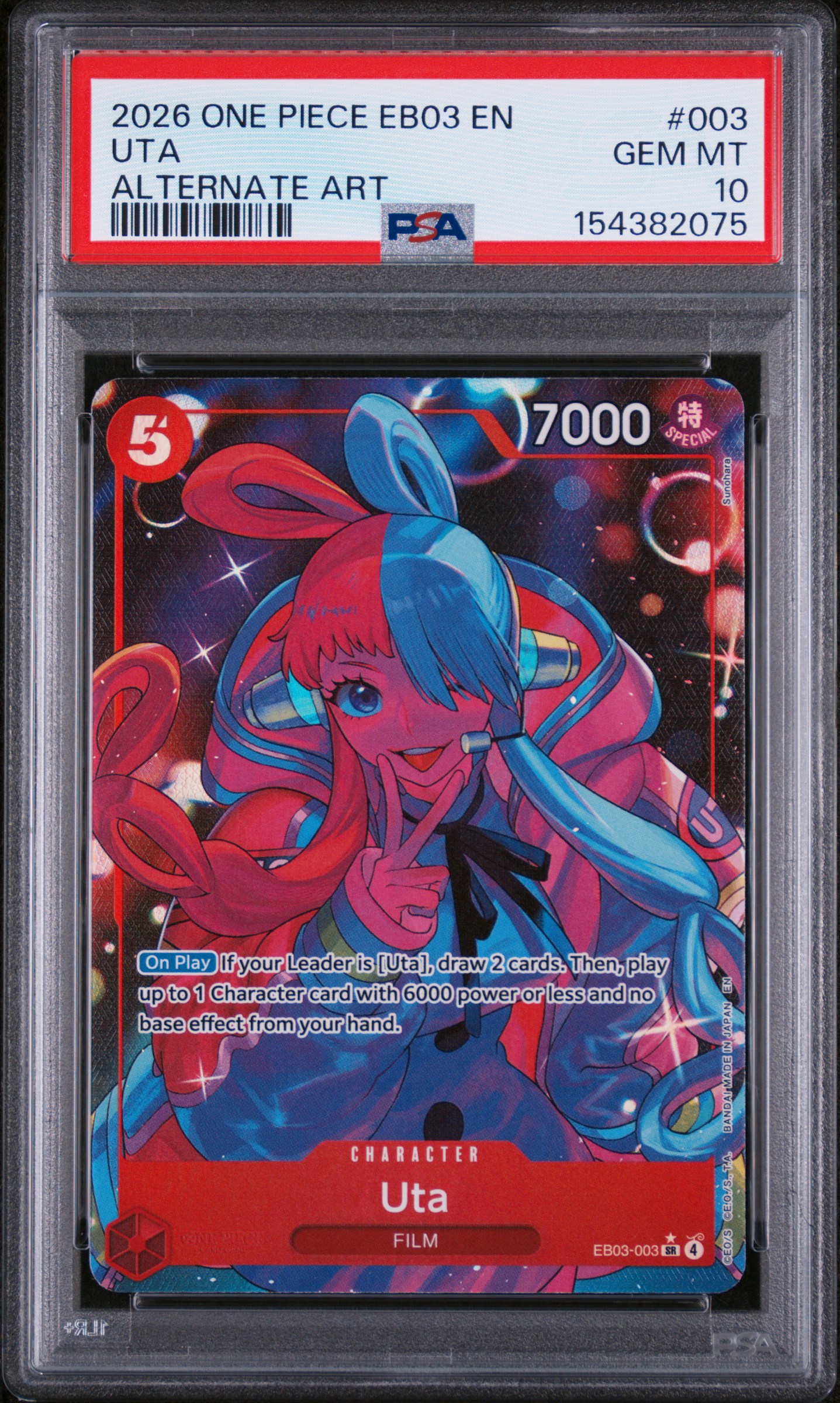 2026 #003 Uta PSA 10 One Piece EB03-Extra Booster -One Piece Heroines Edition-