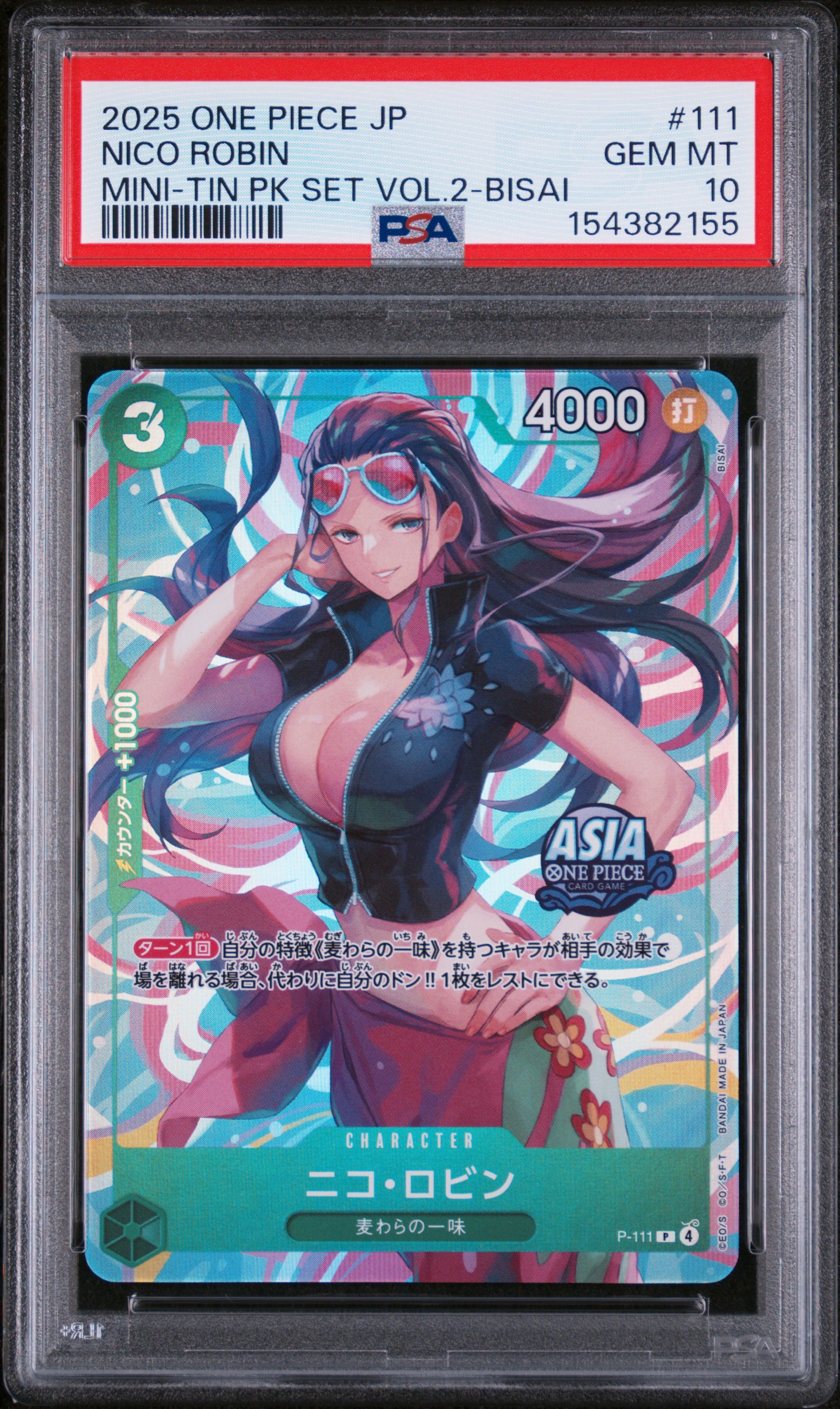2025 #111 Nico Robin PSA 10 One Piece Japanese Mini-Tin Pack Set Vol.2