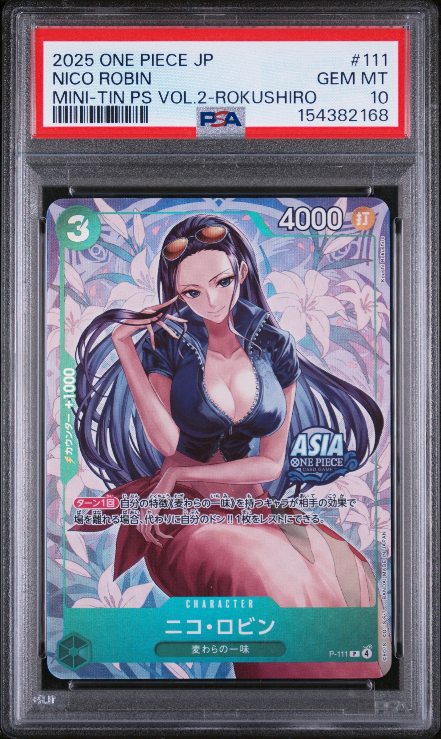 2025 #111 Nico Robin PSA 10 One Piece Japanese Mini-Tin Pack Set Vol.2