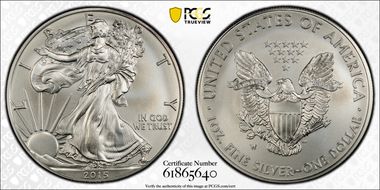 2015-W $1 Burnished Silver Eagle SP70