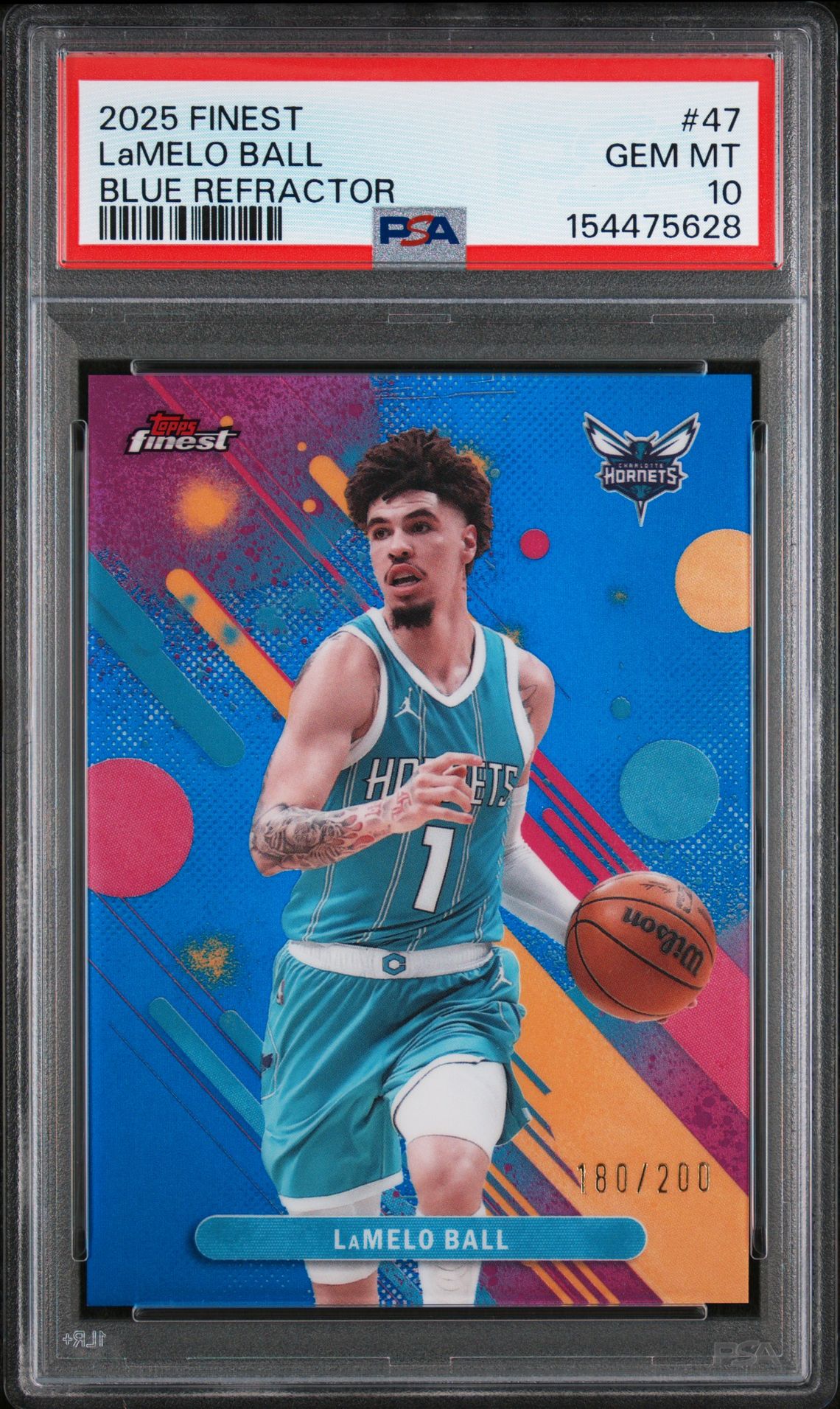 2025 Topps TOPPS FINEST BLUE REFRACTOR #47 Lamelo Ball front