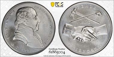 (2018) Medal John Adams "1797"  Silver Matte Finish MS69