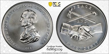 (2022) Medal James K. Polk "1845" Silver Matte Finish MS70