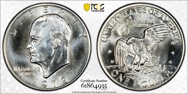 1972-S $1 Silver MS66