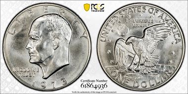 1973-S $1 Silver MS67