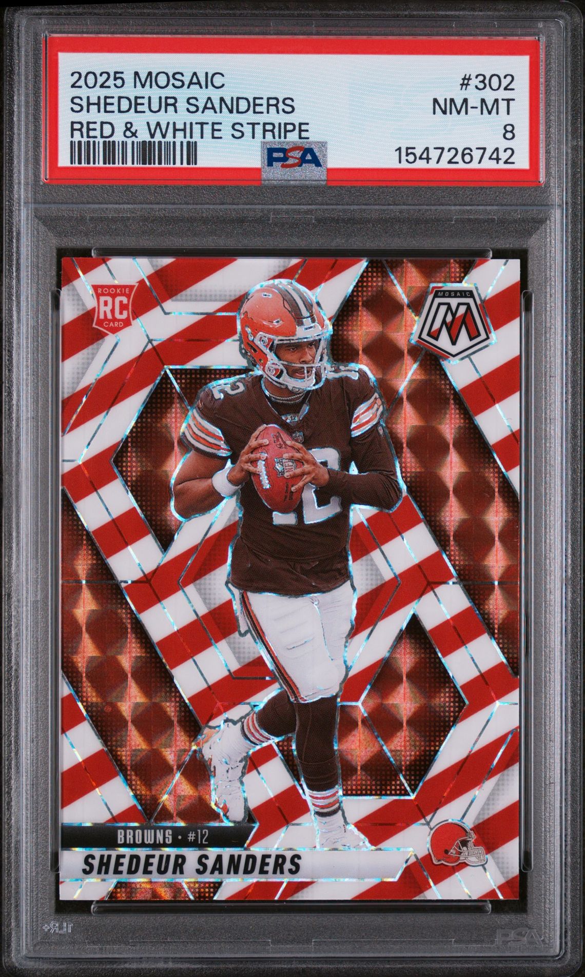 2025 Panini PANINI MOSAIC RED & WHITE STRIPE #302 Shedeur Sanders front