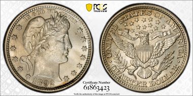 1892 25C MS64