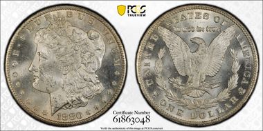 1880-CC $1 8/High 7 MS63