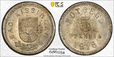 1918 5 Pfg Funck-246.3 Bad Kissingen MS63