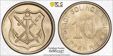 1919 10 Pfg Funck-508.5 Solingen MS65