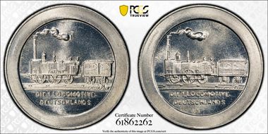 1921-A 100 Pfg Menzel-19217.1 Bavarian Ludwig Railway MS66