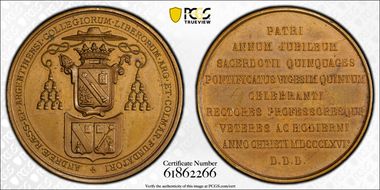 (1866) Medal André Raess, Corne AE Paris Mint Restrike MS63BN