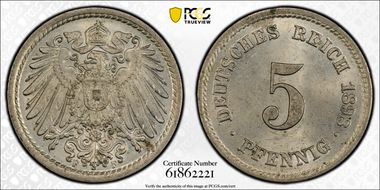 1898-F 5 Pfg J-12 MS64