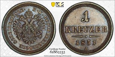 1851-A Kreuzer MS63BN