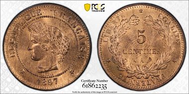 1897-A 5C Gad-157a Torche F-118 MS64RB