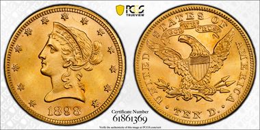1898 $10 MS66+ 
