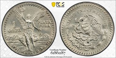 1991-Mo Onza Libertad Ag PLATA PURA N1