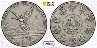 2018-Mo Onza Libertad Ag - Antiqued SP70
