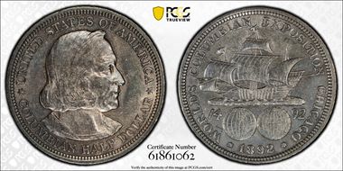 1892 50C Columbian MS62