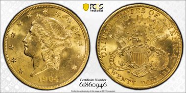 1904 $20 MS62