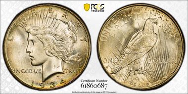 1934-S $1 MS66