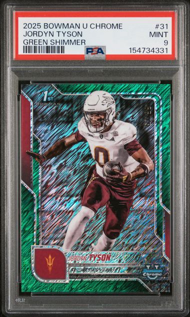 2025 Bowman Green Shimmer #31 Tyson front