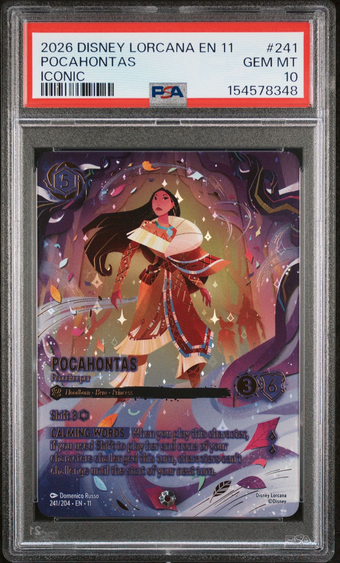 2026 Disney DISNEY LORCANA EN 11-WINTERSPELL ICONIC #241 Pocahontas front