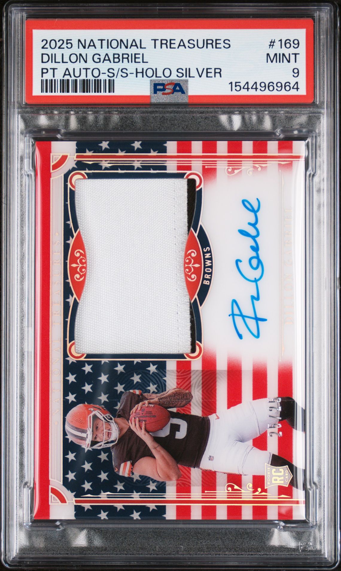2025 Panini Panini National Treasures PT AUTO-S/S-HOLO SILVER #169 Dillon Gabriel front