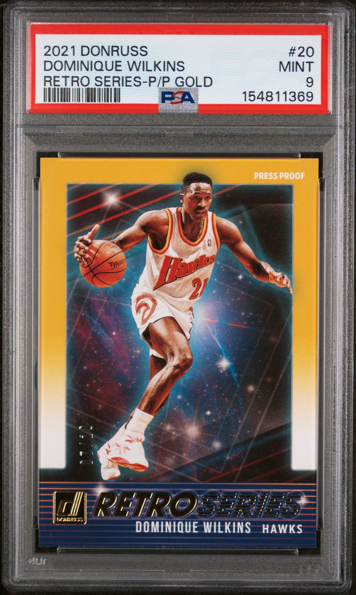 2021 Panini PANINI DONRUSS RETRO SERIES P/P GOLD #20 Dominique Wilkins front