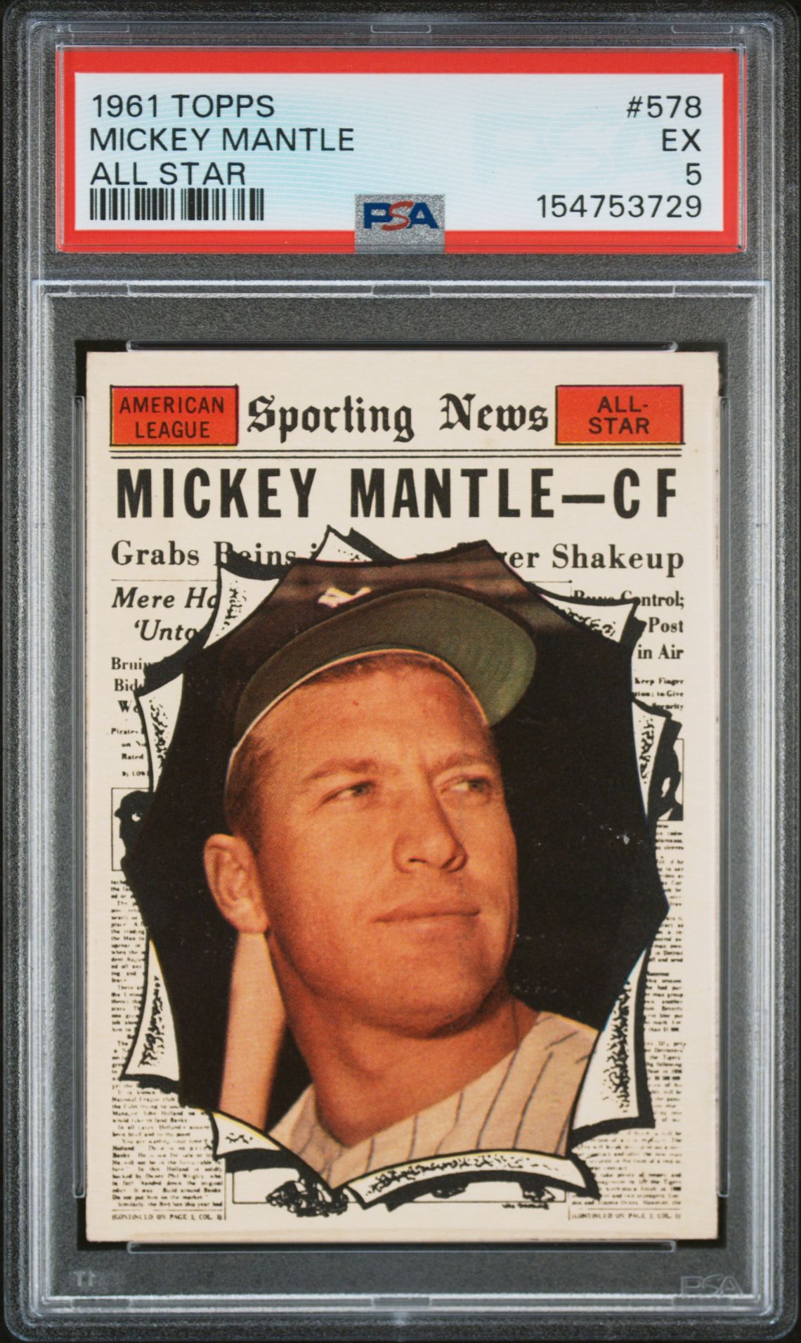1961 Topps TOPPS ALL STAR #578 Mickey Mantle front