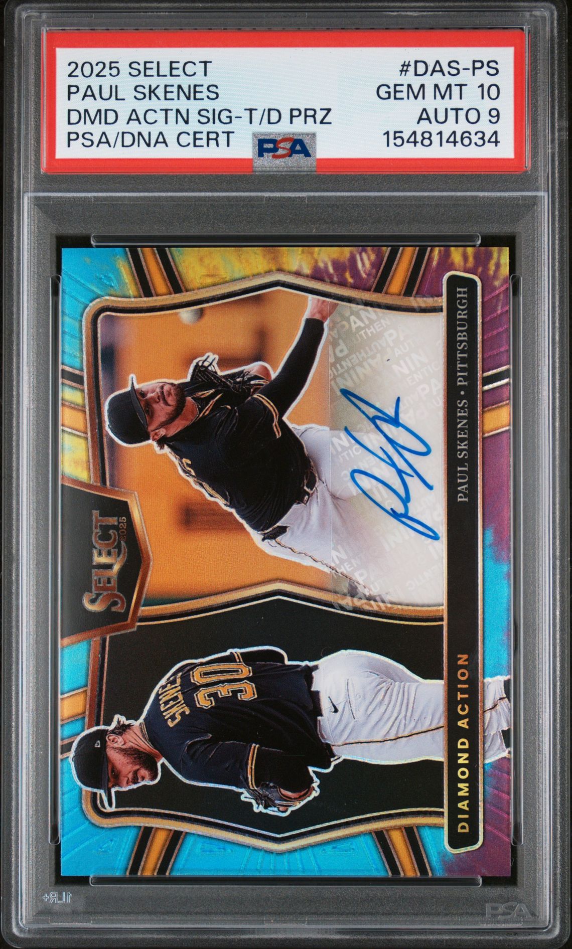 2025 Panini PANINI SELECT DIAMOND ACTION SIGNATURES Tie Dye #DAS-PS Paul Skenes front