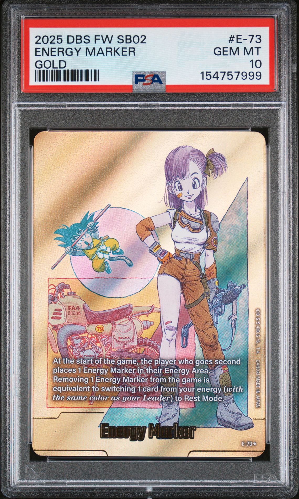 2025 Dragon Ball DRAGON BALL SUPER CARD GAME FUSION WORLD MANGA BOOSTER 02 GOLD #E-73 Energy Marker front