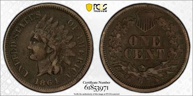 1864 1C Bronze N1BN