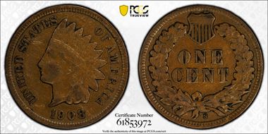 1908-S 1C VF35BN