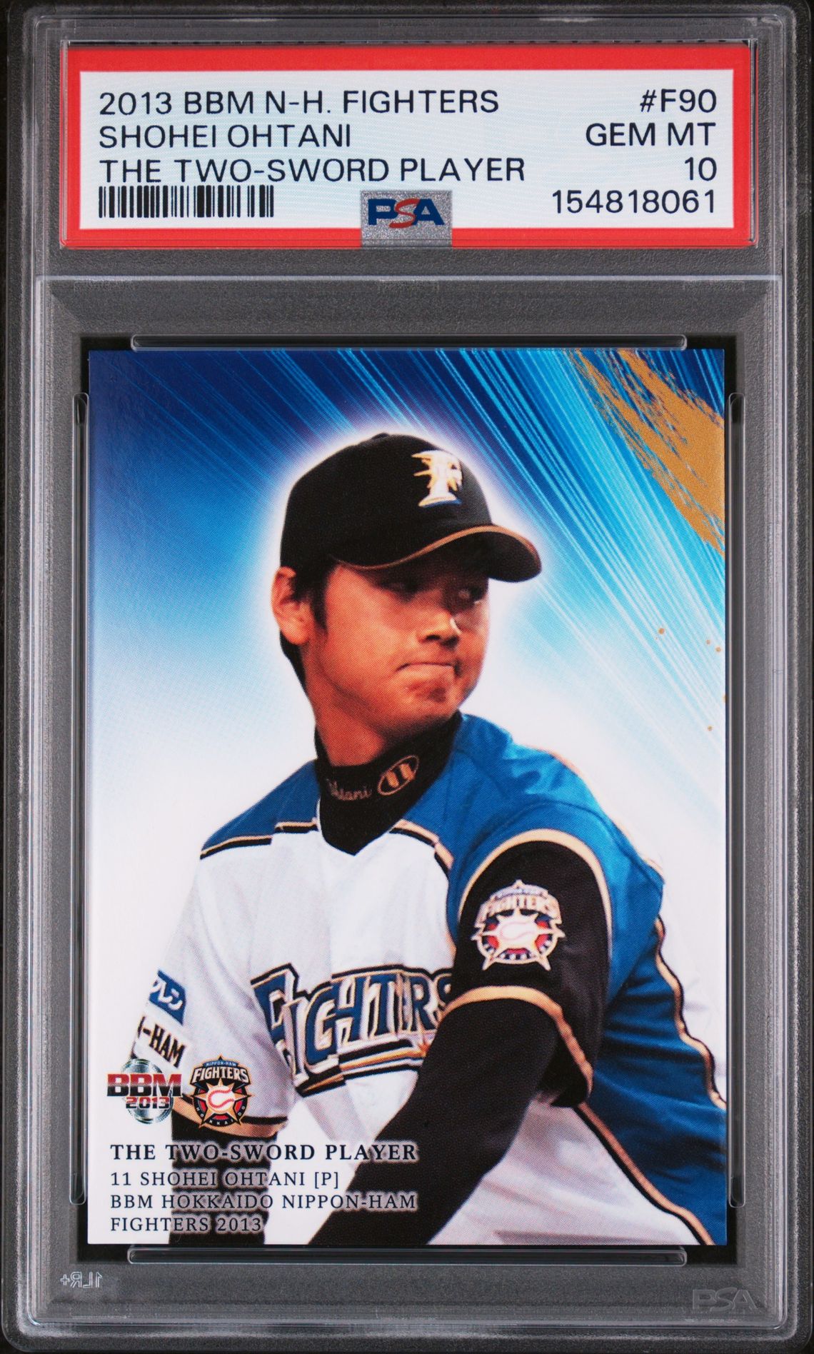 2013 BBM BBM HOKKAIDO NIPPON HAM FIGHTERS THE TWO-SWORD PLAYER #F90 Shohei Ohtani front