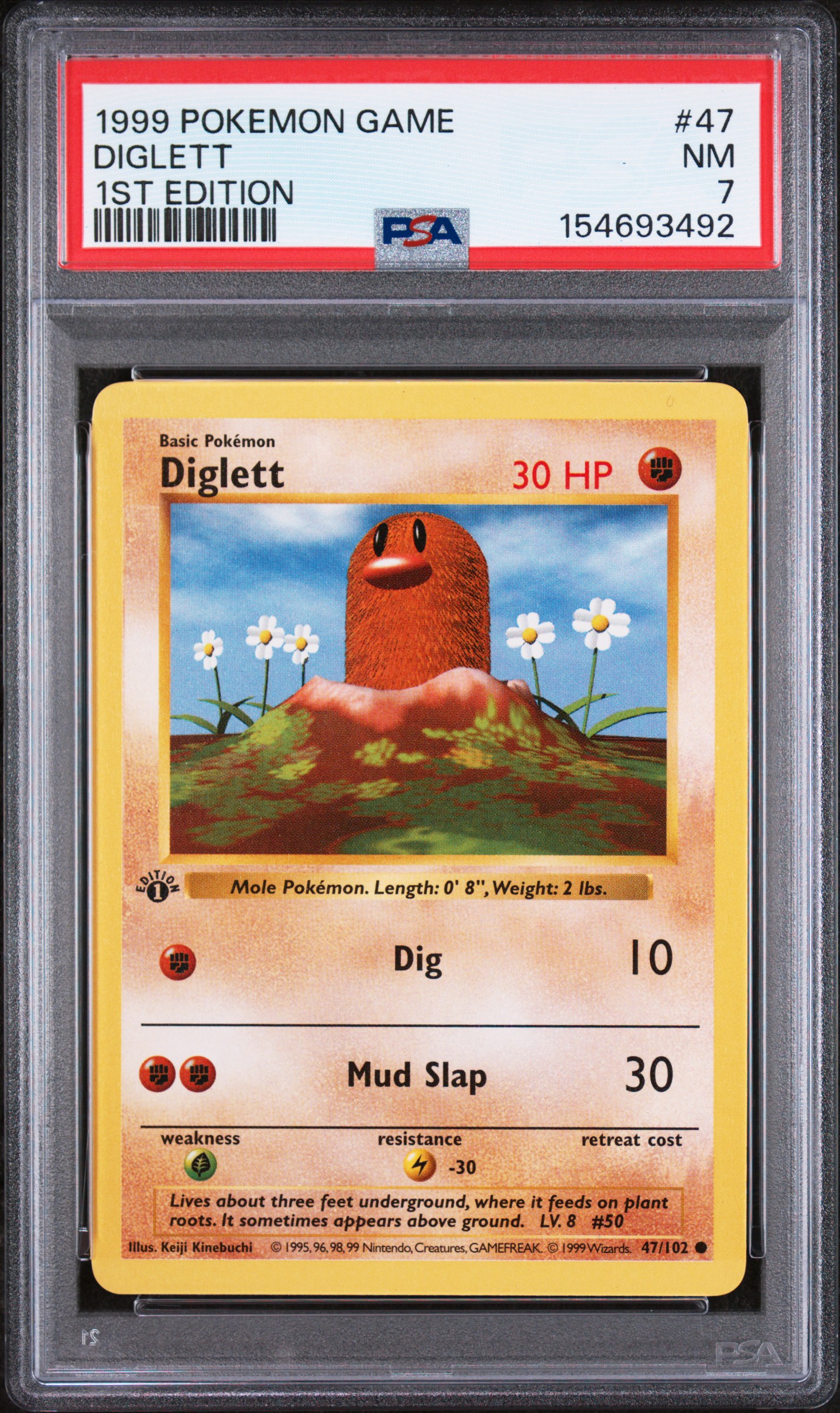 1999 #47 Diglett 1st Edition PSA 7 Game
