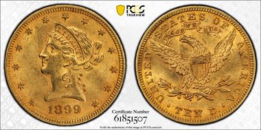 1899 $10 MS62