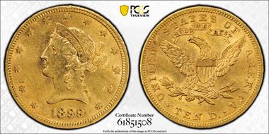 1899 $10 AU58