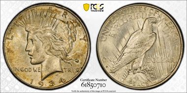 1934-D $1 AU58