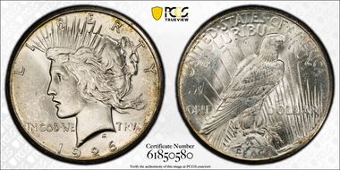 1926 $1 VAM 1A, Broken Wing MS63
