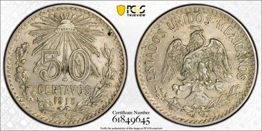 1913-M 50C KM-445  Ag AU58