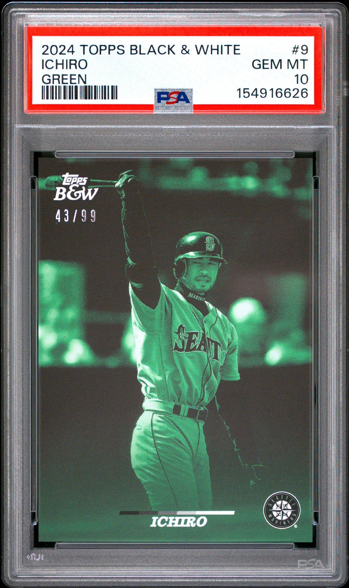 2024 Topps TOPPS BLACK AND WHITE GREEN #9 Ichiro front