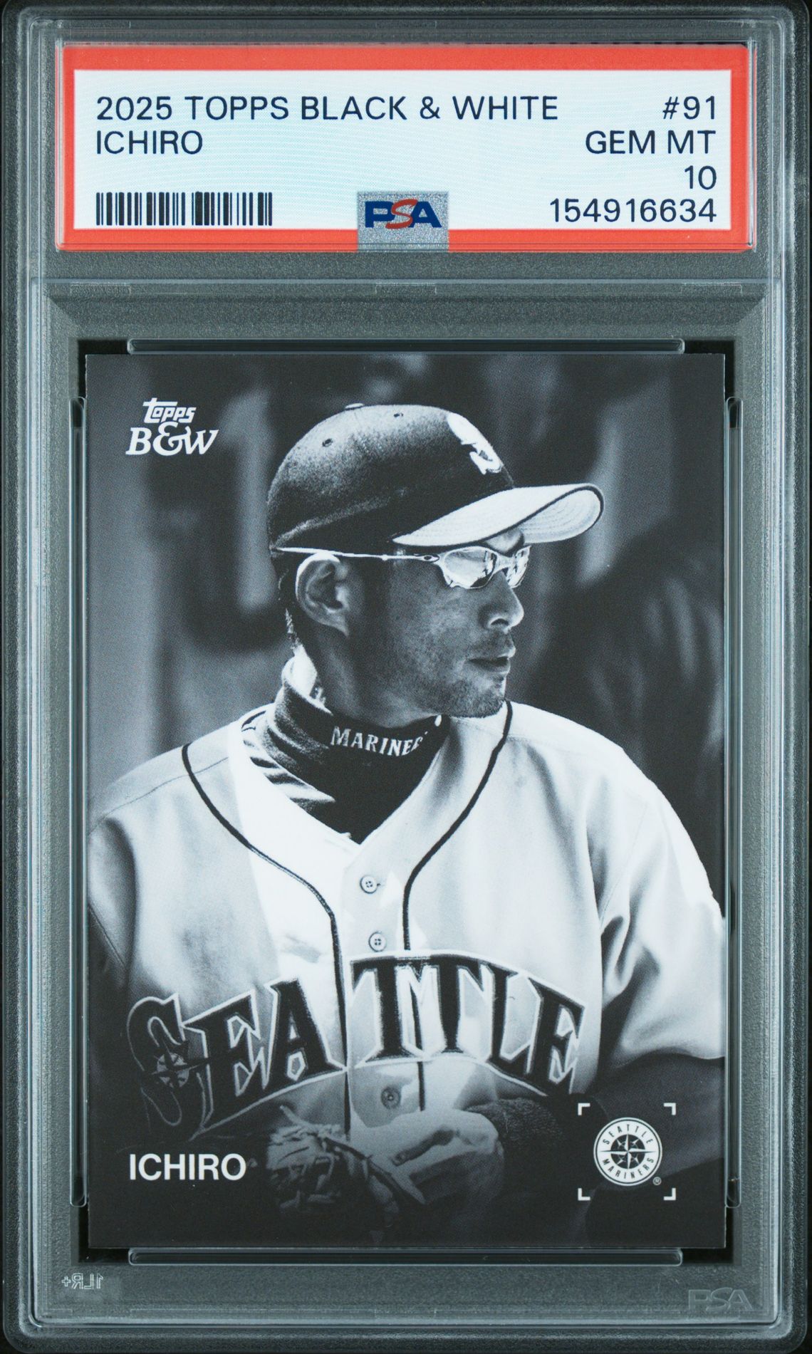 2025 Topps TOPPS BLACK AND WHITE GREEN #91 Ichiro front