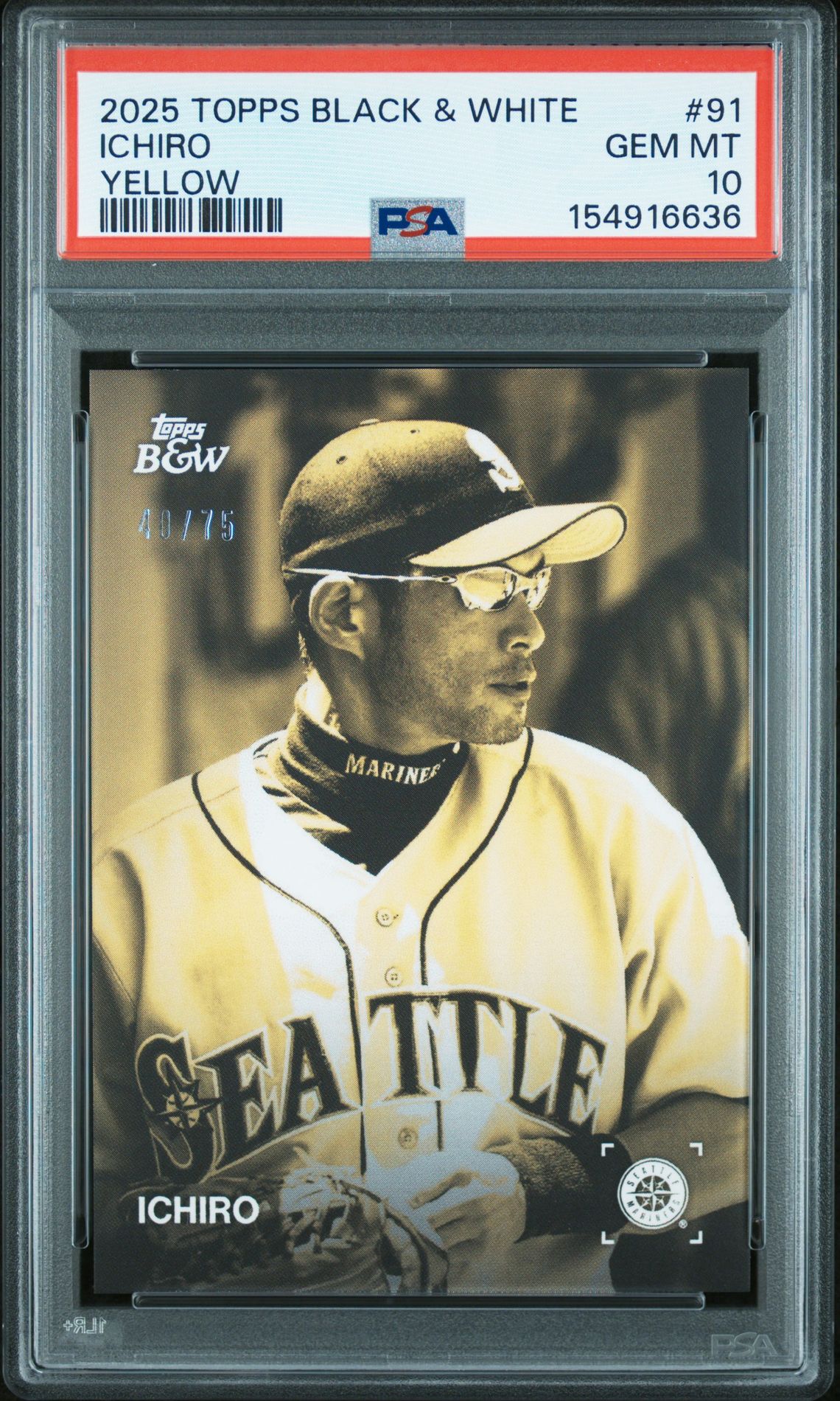 2025 Topps TOPPS BLACK AND WHITE GREEN #91 Ichiro front