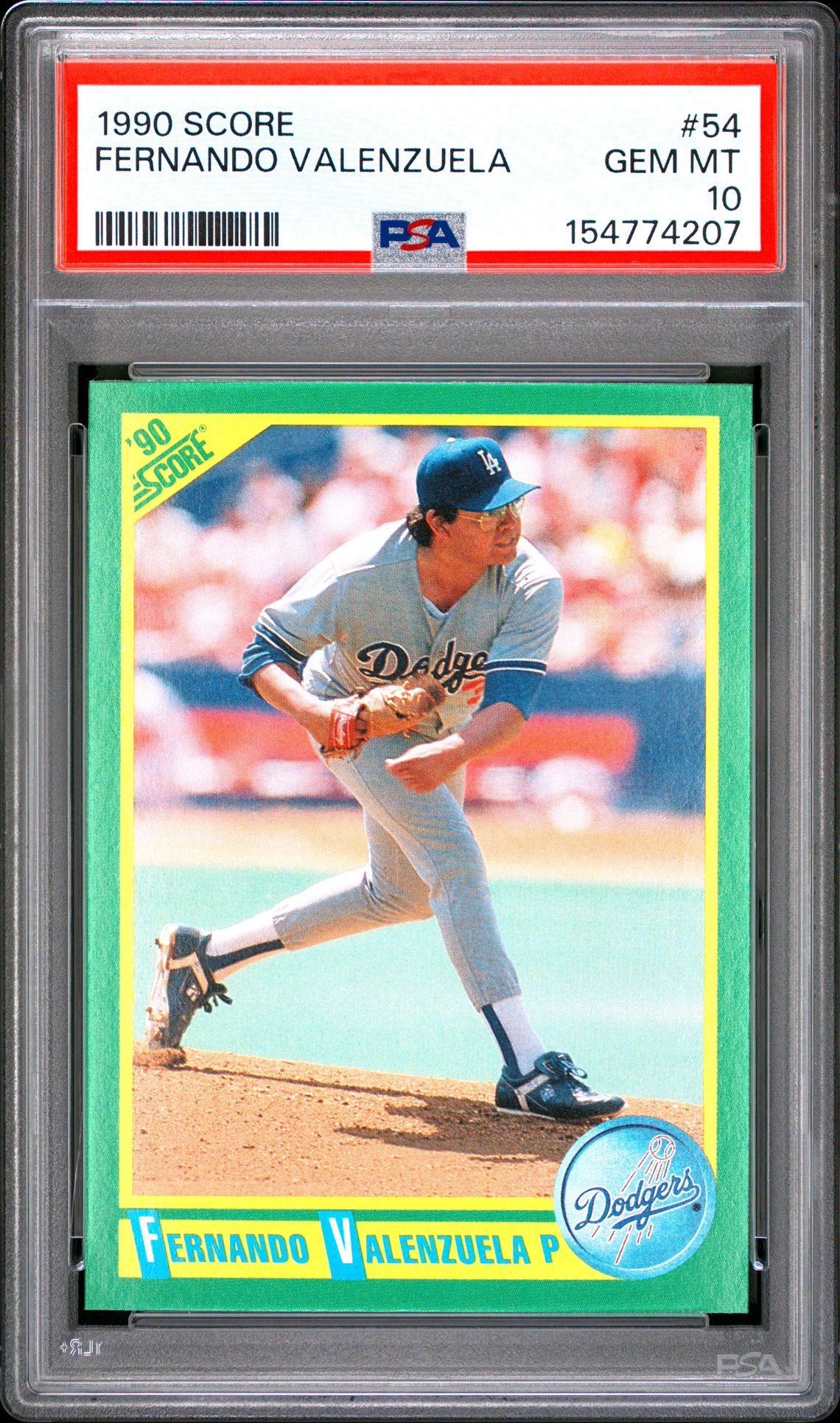 1990 Score SCORE #54 Fernando Valenzuela front