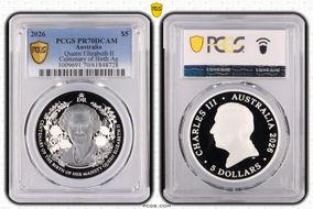 2026 $5 Queen Elizabeth II Centenary of Birth Ag PR70DCAM